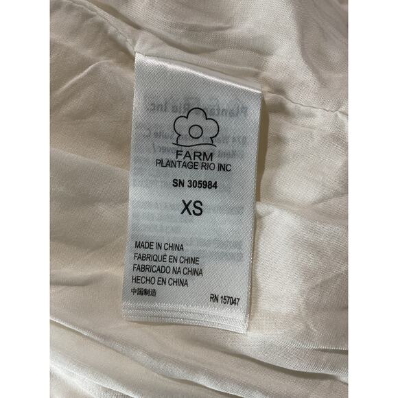 Farm Rio Cut Out White Linen Midi Dress Size XS - Picture 7 of 8